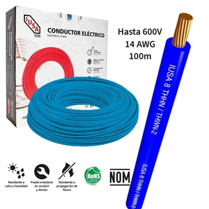 C. THW-LS, THHW-LS #14 AZUL OB PZA 100M