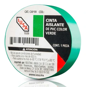 IUSA-616309 / 616309 CINTA AISLANTE DE PVC VERDE 19MM X 9 MT