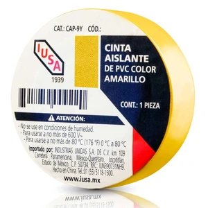 IUSA-616312 / 616312 CINTA AISLANTE DE PVC AMARIL 19MM X 9 MT