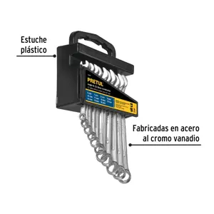 Juego de 11 llaves combinadas mm, PRETUL