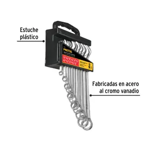Juego de 11 llaves combinadas std, PRETUL