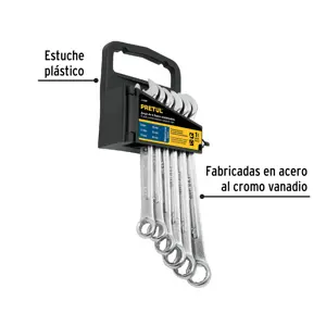 Juego de 6 llaves combinadas mm, PRETUL