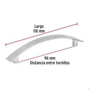Jaladera de 96mm, línea Contempo, níquel, HERMEX