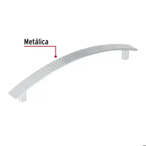 Jaladera de 128mm, línea Contempo, níquel, HERMEX