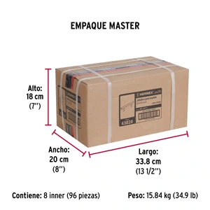 Jaladera de acero, 96mm, línea Cilindro, níquel, HERMEX
