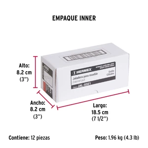 Hermex Jaladera de acero, 96mm, línea Cilindro, latón brillante