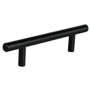 Jaladera de acero, 96mm, línea Cilindro, negro, HERMEX