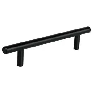 Jaladera de acero, 128mm, línea Cilindro, negro, HERMEX