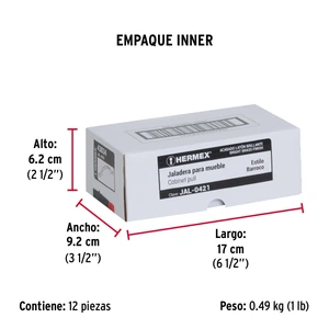 Hermex Jaladera metálica de 76 mm estilo 