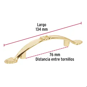 Hermex Jaladera metálica de 76 mm estilo 