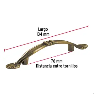 Hermex Jaladera metálica de 76 mm estilo 