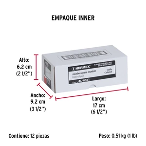 Hermex Jaladera metálica de 76mm estilo 