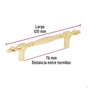 Hermex Jaladera metálica de 76mm estilo 