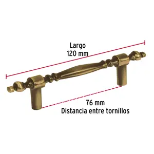 Hermex Jaladera metálica de 76 mm estilo 
