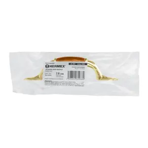 Hermex Jaladera metálica, 76mm latón brillante, inserto tipo madera