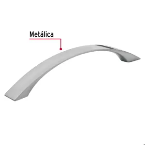 Jaladera de 128mm, línea Moderna, níquel, HERMEX