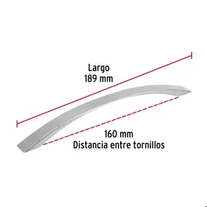 Jaladera de 160mm, línea Moderna, níquel, HERMEX
