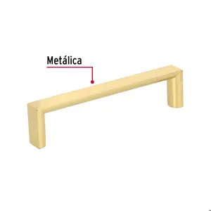 Jaladera de 96mm, línea Andamio, latón brillante, HERMEX