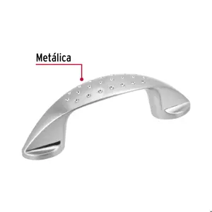 Jaladera de 64mm, línea Elipse, níquel, HERMEX