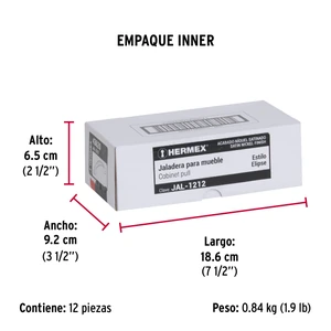 Jaladera de 96mm, línea Elipse, níquel, HERMEX