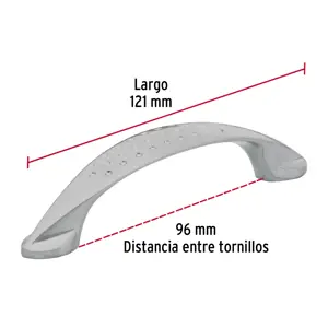 Jaladera de 96mm, línea Elipse, níquel, HERMEX