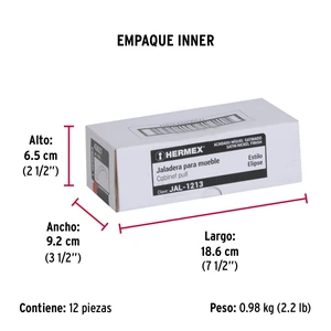 Jaladera de 128mm, línea Elipse, níquel, HERMEX