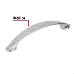 Jaladera de 128mm, línea Elipse, níquel, HERMEX