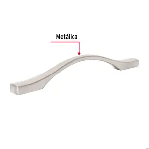 Jaladera de 128mm, línea Segovia, níquel, HERMEX