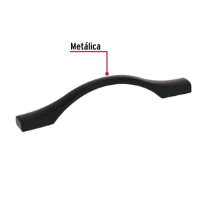 Jaladera de 96mm, línea Segovia, negro, HERMEX