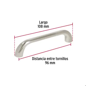 Jaladera de 96mm, línea Cádiz, níquel, HERMEX