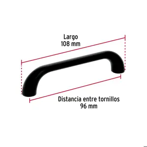 Jaladera de 96mm,, línea Cádiz, negro, HERMEX