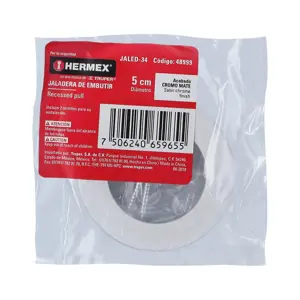 48999 / JALED-34 Hermex Jaladera de embutir circular No. 4 acabado cromo mate