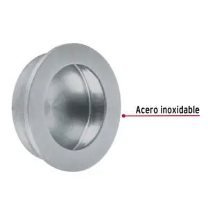 Hermex Jaladera de embutir circular No. 4 acabado cromo mate