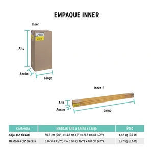 Klintek Jalador con base de lámina de 50 cm, con bastón de madera