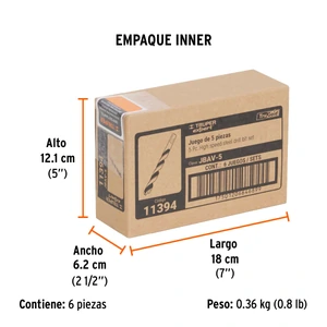 Juego de 5 brocas HSS para metal, Truper Expert