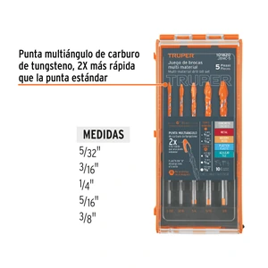 Juego de 5 brocas multimaterial, Truper
