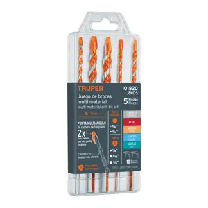 101820 / JBMC-5 Juego de 5 brocas multimaterial, Truper