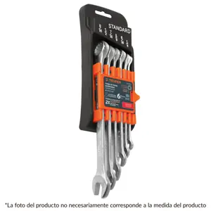 15771 / JC-6M-E Juego de 6 llaves combinadas mm granalladas, Truper