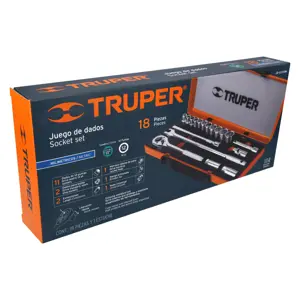13936 / JD-1/2X19M Truper Juego de 18 herramientas cuadro 1/2