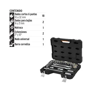 Juego de herramienta para mecánico, mm, 25 piezas