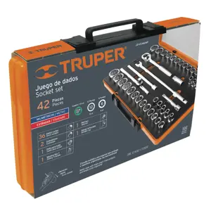 13940 / JD-1/2X42MP Truper Juego de 42 herramientas cuadro 1/2