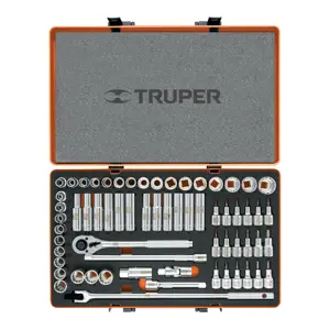 12892 / JD-1/2X64MP Truper Juego de 64 herramientas cuadro 1/2
