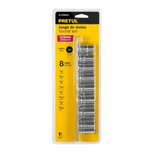 21170 / JD-1/2X9SAE-P Juego de 8 dados cuadro 1/2