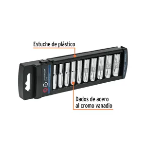 Juego de 10 dados largos cuadro 1/4