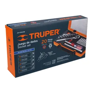 13981 / JD-1/4X21M Truper Juego de 20 herramientas cuadro 1/4
