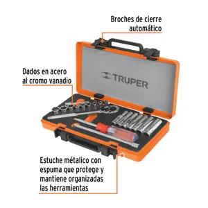 Truper Juego de 20 herramientas cuadro 1/4