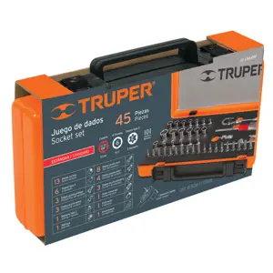 18235 / JD-1/4X45P Truper Juego de 45 herramientas cuadro 1/4