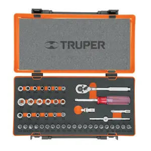 18235 / JD-1/4X45P Truper Juego de 45 herramientas cuadro 1/4
