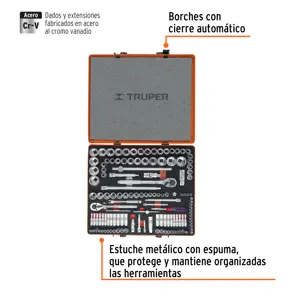 Truper Juego 135 herramientas 1/4