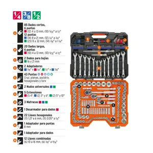 12894 / JD-199MP Truper Juego 199 herramientas 1/4
